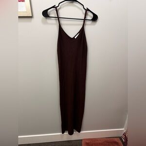 Brown Knit Maxi Dress